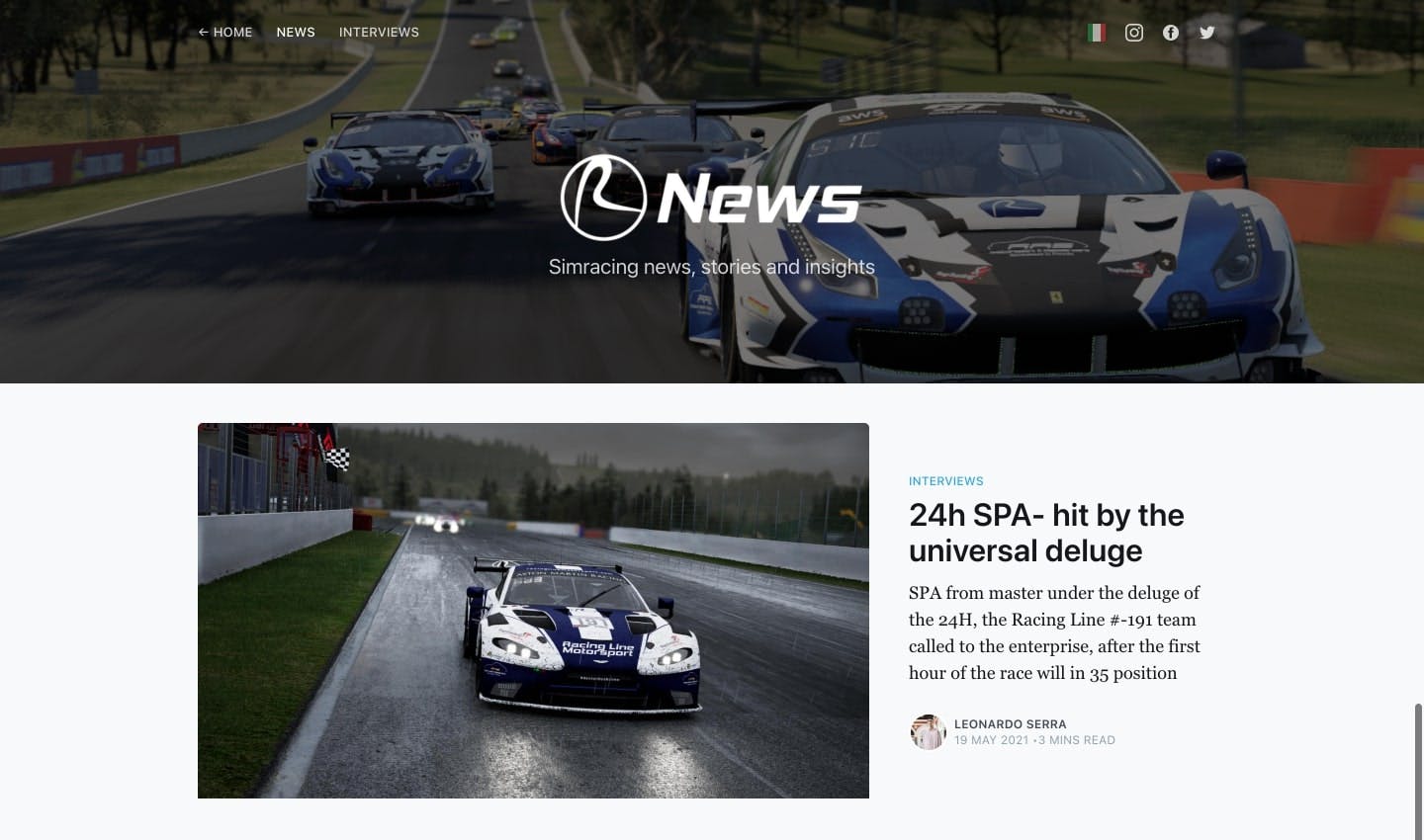 Racing Line Motorsport news section
